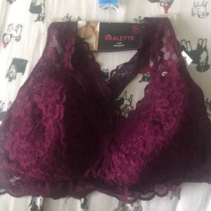 NOBO Purple Lace Crossback Bralette